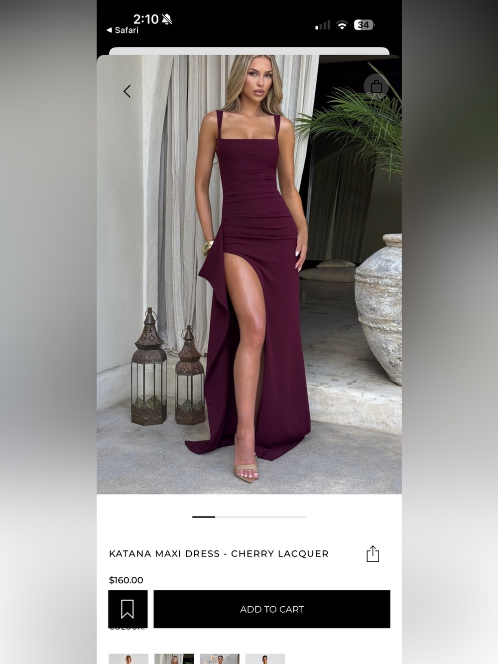 NWT Babyboo Katana Maxi Dress in Cherry Laquer (Women)